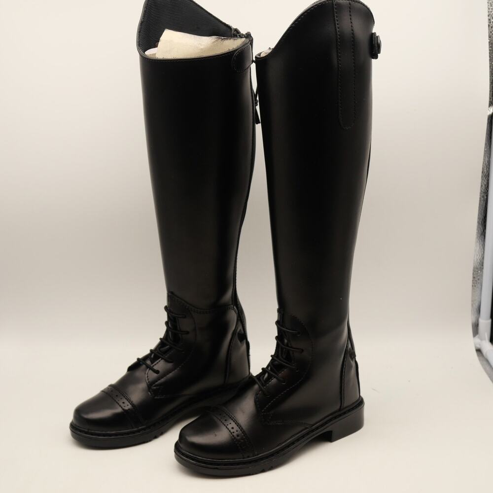 NEW TuffRider Kid's Size 13 Starter Back Zip Field Boots Black - Picture 2 of 11